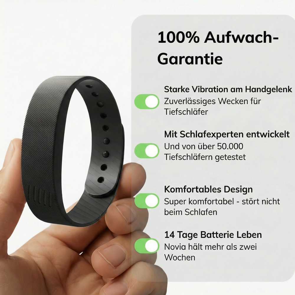 Novia Vibration Alarm Clock - Never oversleep again